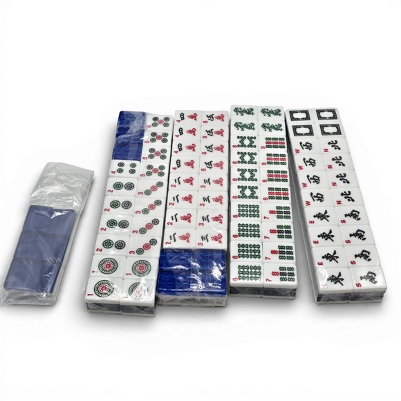 166 Acrylic Mahjong Tiles Set for American Game 1.2in Tile Only with Blue Print - Picture 4 of 10